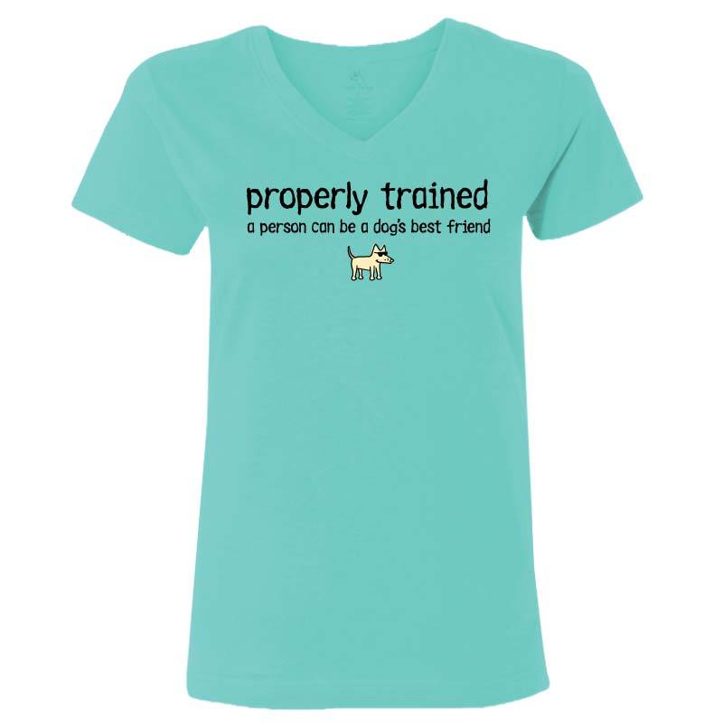 Properly Trained - Ladies T-Shirt V-Neck