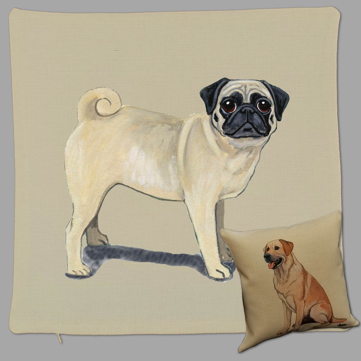 Pug pillow outlet case