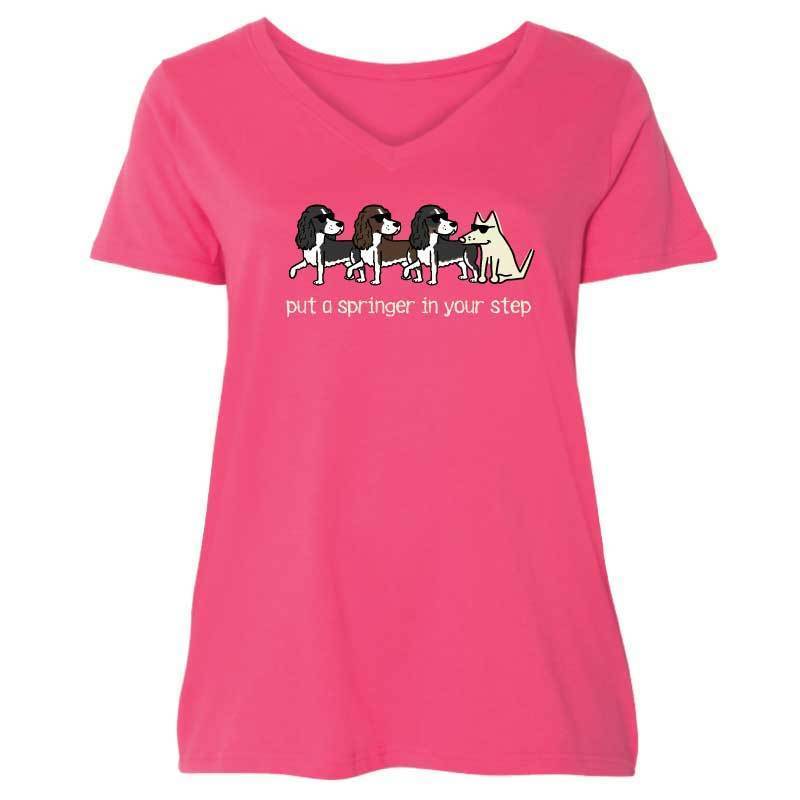 Put A Springer In Your Step - Ladies Plus V-Neck Tee