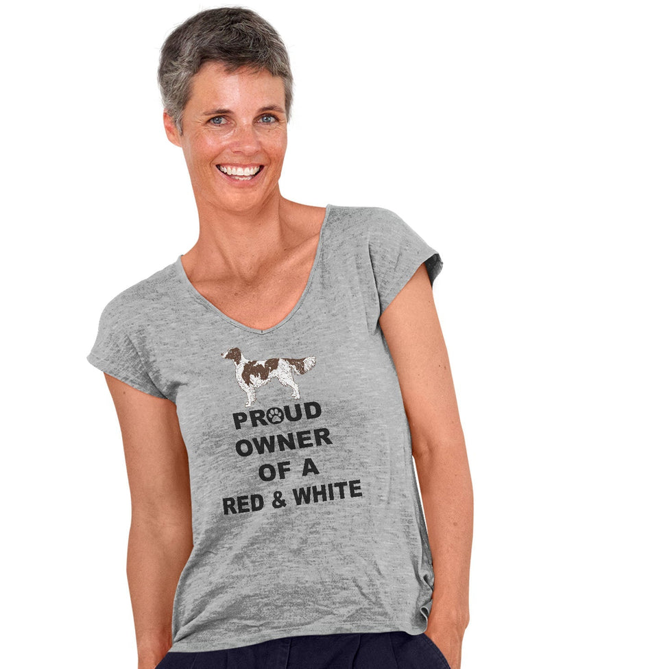 Irish Red and White Setter Proud Owner - Women's V-Neck T-Shirt