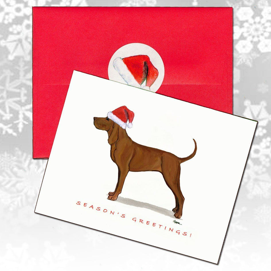 Redbone Coonhound Christmas Note Cards