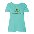 Resting Grinch Face - Ladies Plus V-Neck Tee