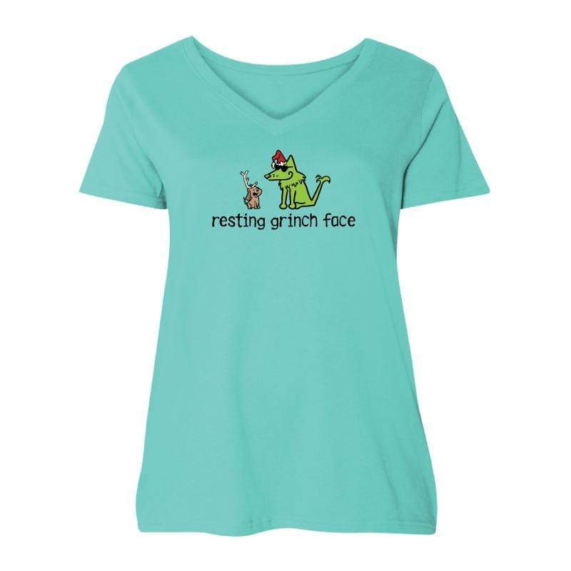 Resting Grinch Face - Ladies Plus V-Neck Tee