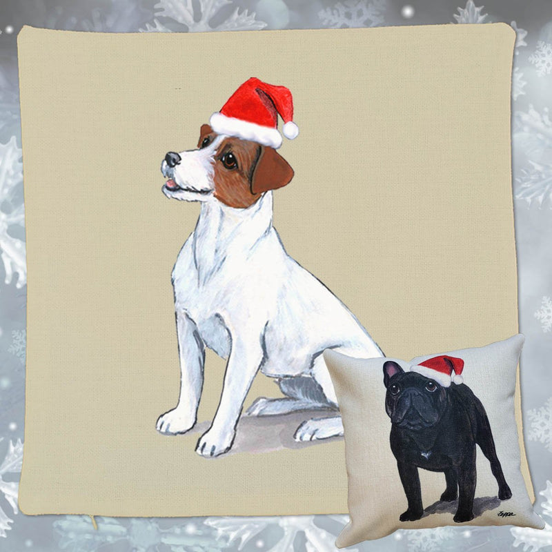 Russell Terrier Santa Pillow Cover