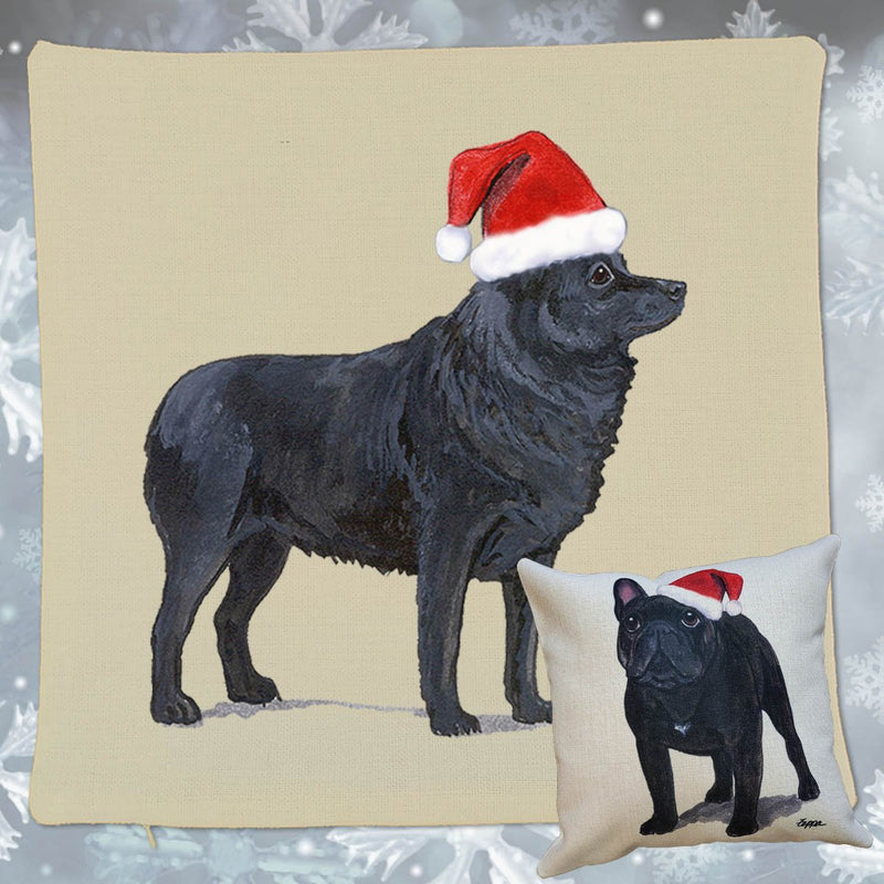 Schipperke Santa Pillow Cover