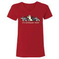 It's Schnauzer Never- Ladies T-Shirt V-Neck