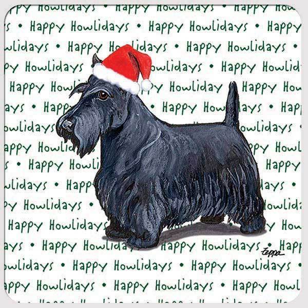 Scottish Terrier "Happy Howlidays" Coaster