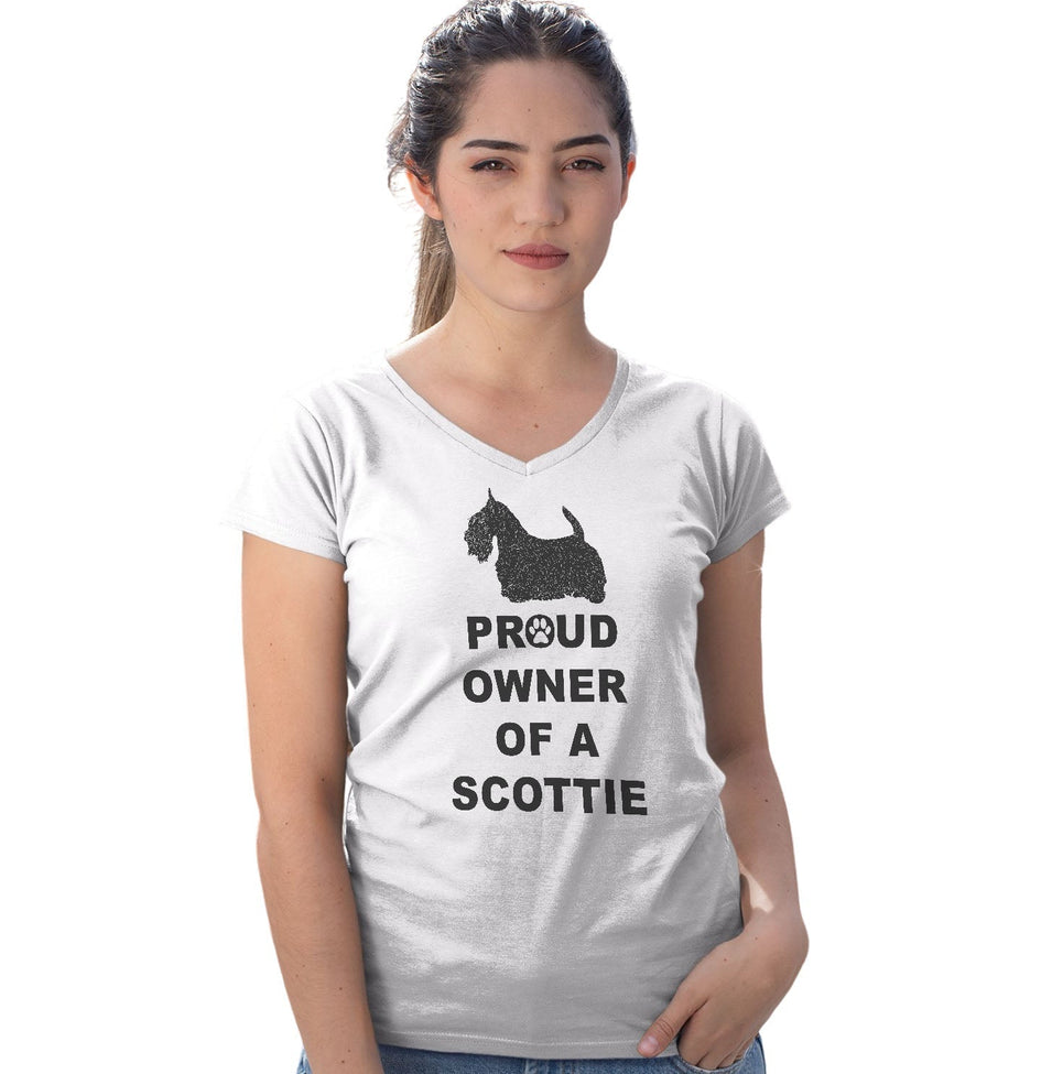Scottish Terrier Proud Owner - Women's V-Neck T-Shirt