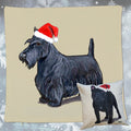 Scottish Terrier Santa Pillow Cover