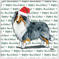 Shetland Sheepdog, Blue Merle "Happy Howlidays" Coaster
