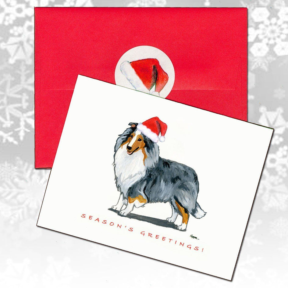 Shetland Sheepdog, Blue Merle Christmas Note Cards