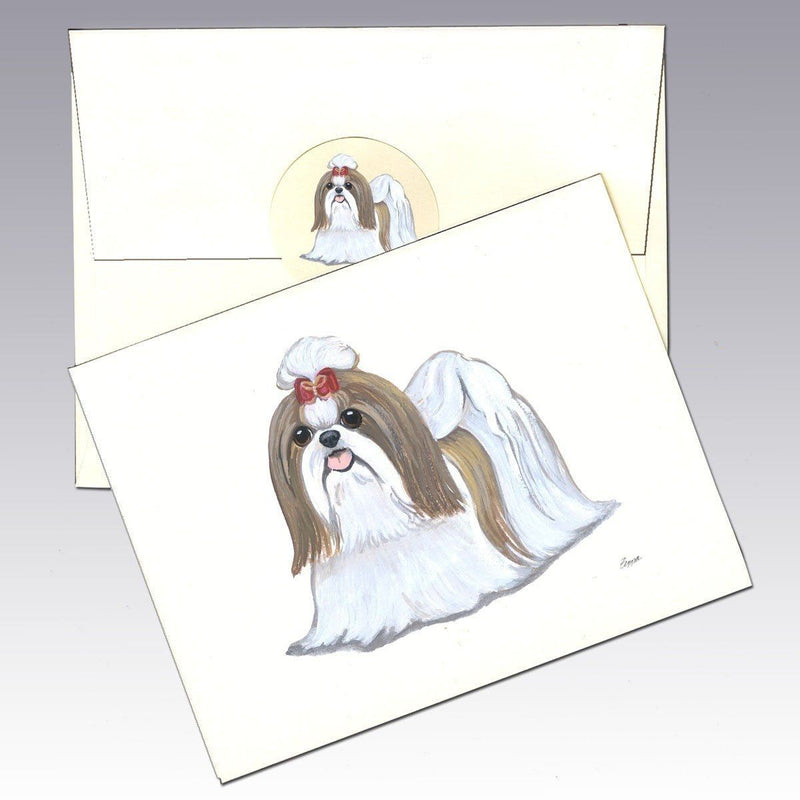 Shih Tzu, Tan and White Note Cards