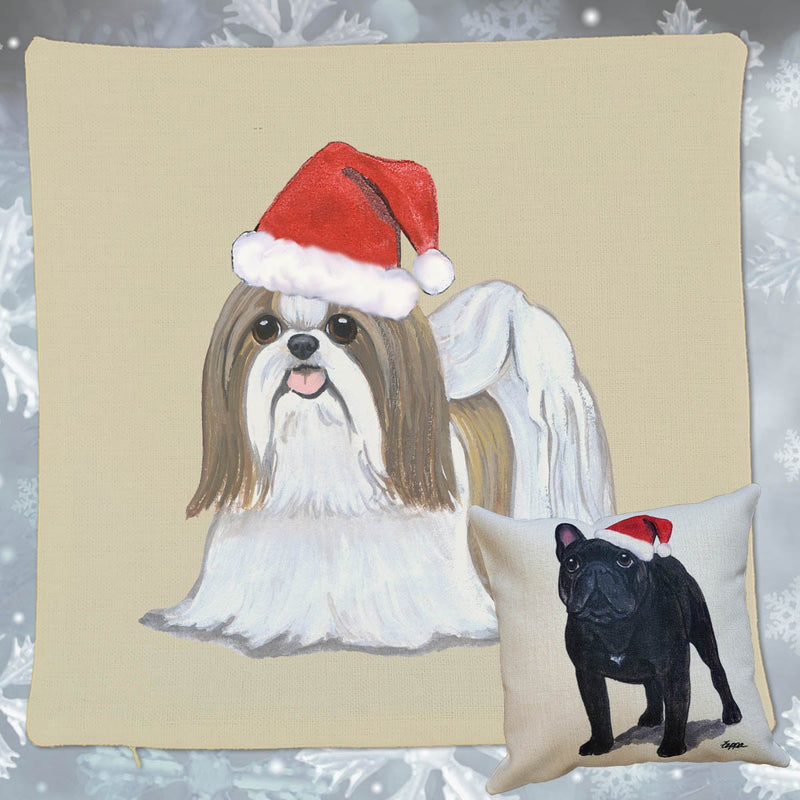 Shih Tzu Santa Pillow Cover