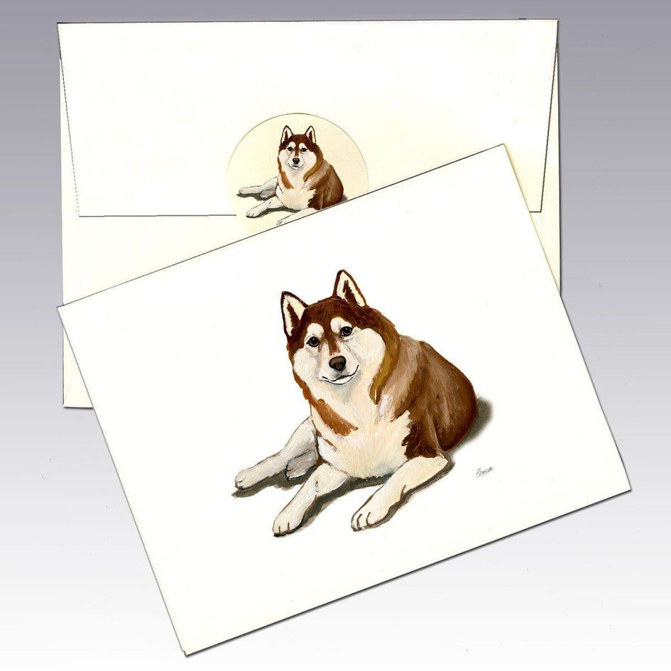Siberian Husky, Brown and White Note Cards