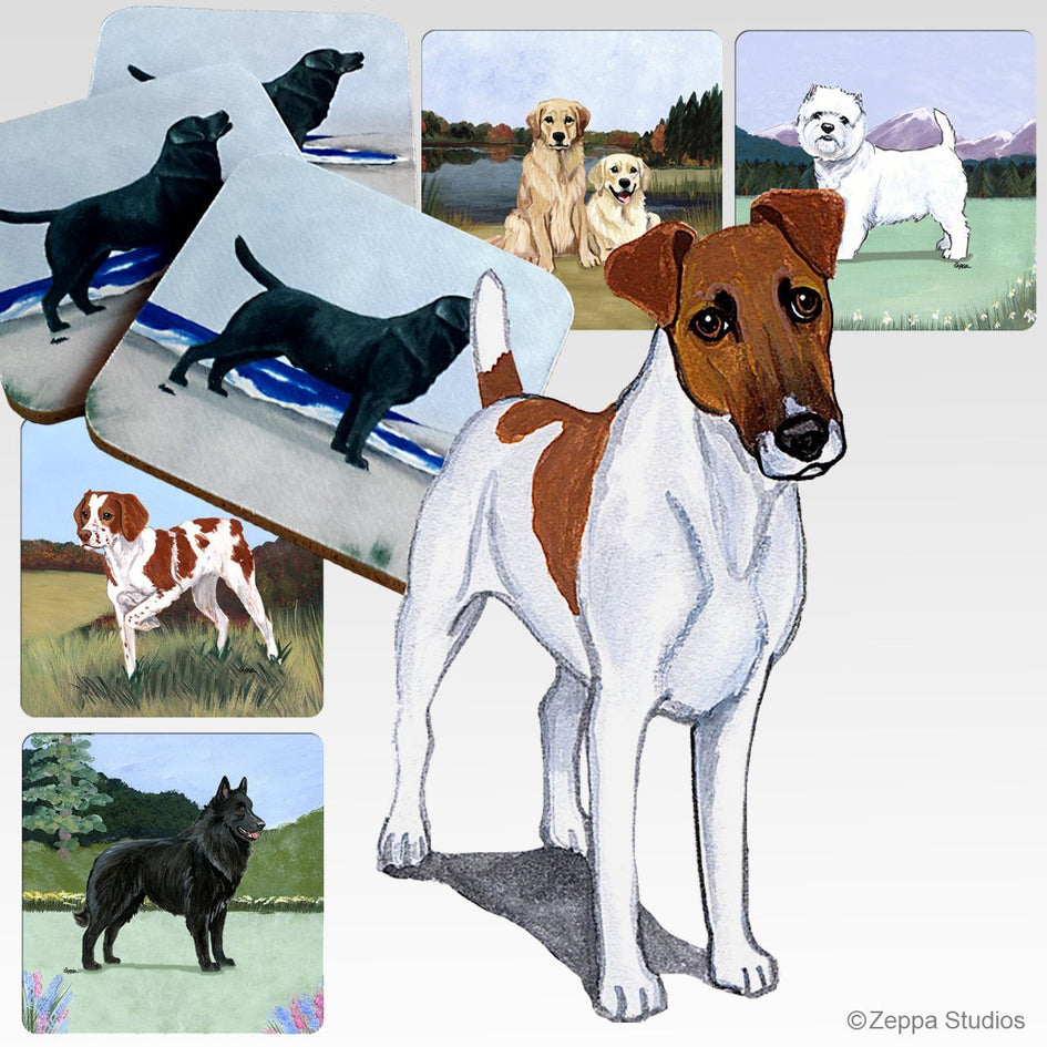 Smooth Fox Terrier Scenic Square Coaster