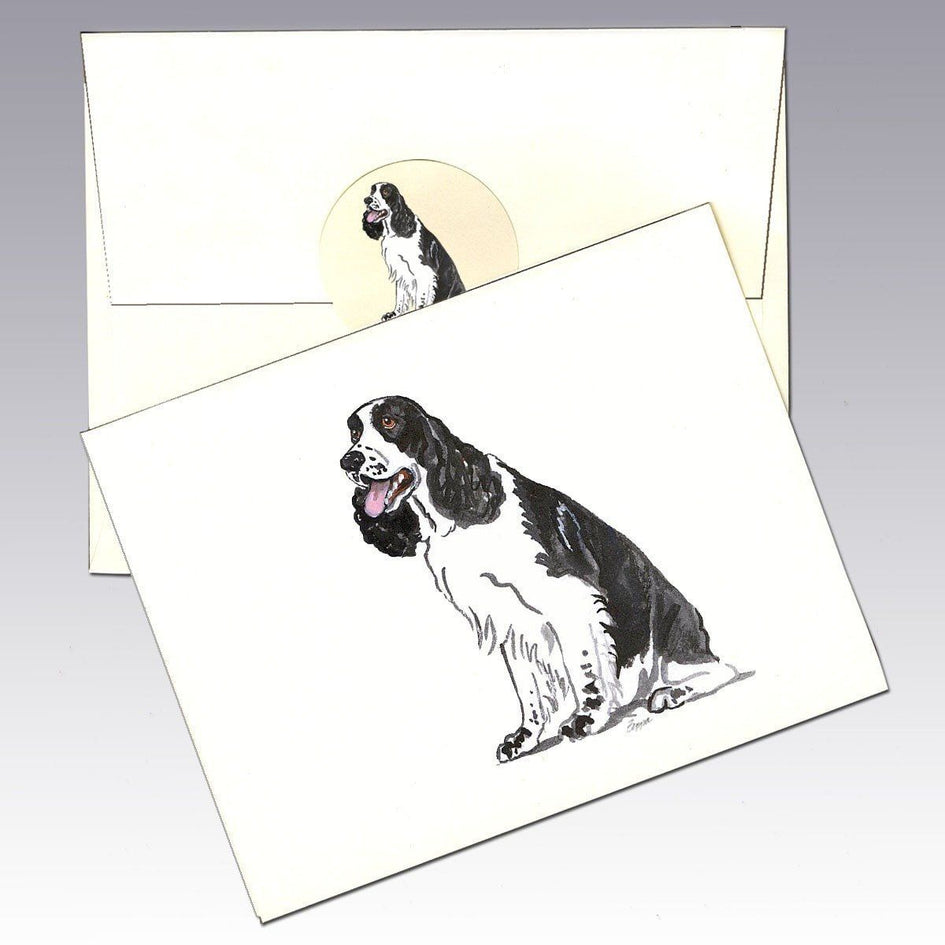 English Springer Spaniel, Black and White Note Cards