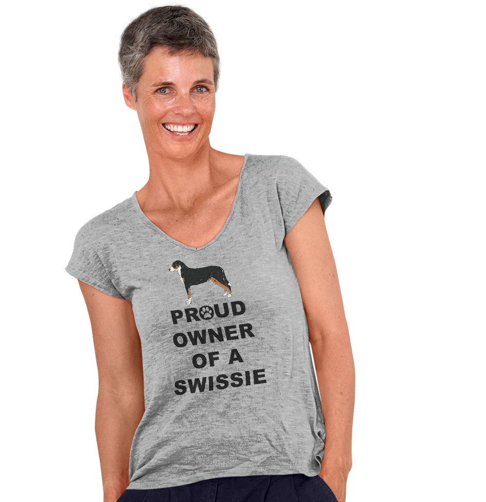 Greater Swiss Mountain Dog Proud Owner - Women's V-Neck T-Shirt