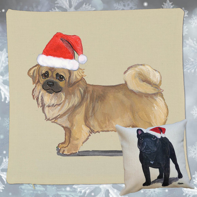 Tibetan Spaniel Santa Pillow Cover