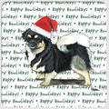 Tibetan Spaniel, Black and Tan "Happy Howlidays" Coaster