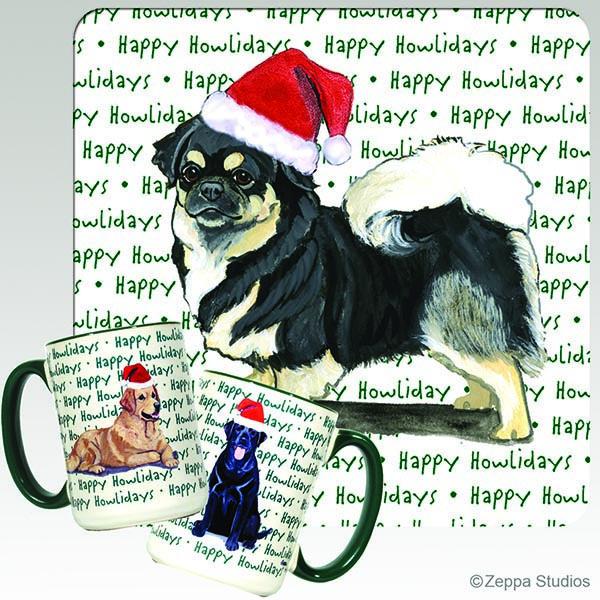 Tibetan Spaniel, Black and Tan Holiday Mug