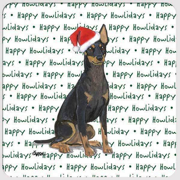 Toy Manchester Terrier "Happy Howlidays" Coaster