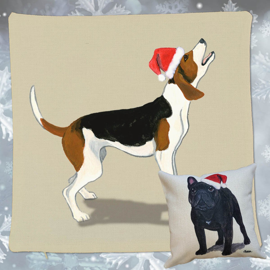Treeing Walker Coonhound Santa Pillow Cover