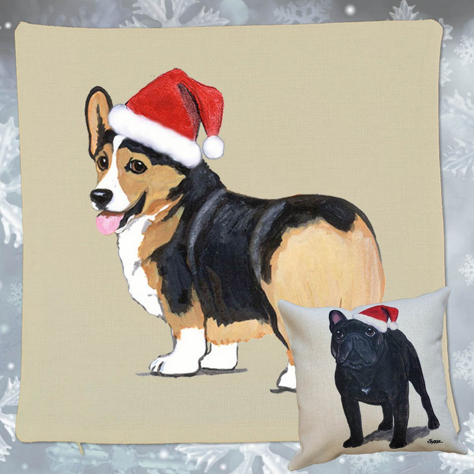 Pembroke Welsh Corgi Santa Pillow Cover