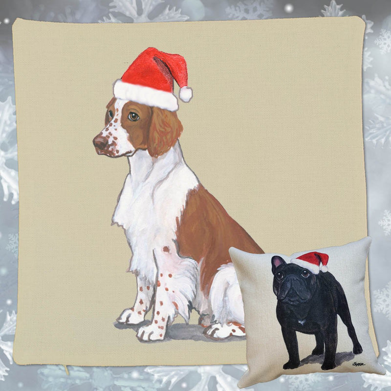 Welsh Springer Spaniel Santa Pillow Cover