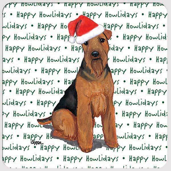 Welsh Terrier "Happy Howlidays" Coaster