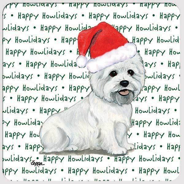 West Highland White Terrier "Happy Howlidays" Coaster