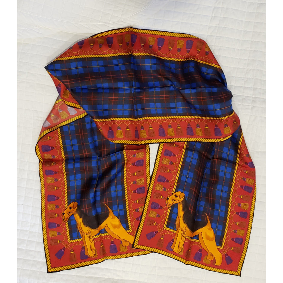 Airedale Terrier Oblong Silk Scarf