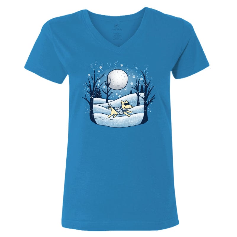 Winter Moon - Ladies T-Shirt V-Neck