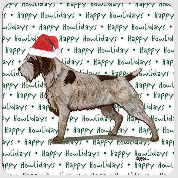 Wirehaired Pointing Griffon "Happy Howlidays" Coaster