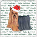 Yorkshire Terrier "Happy Howlidays" Coaster